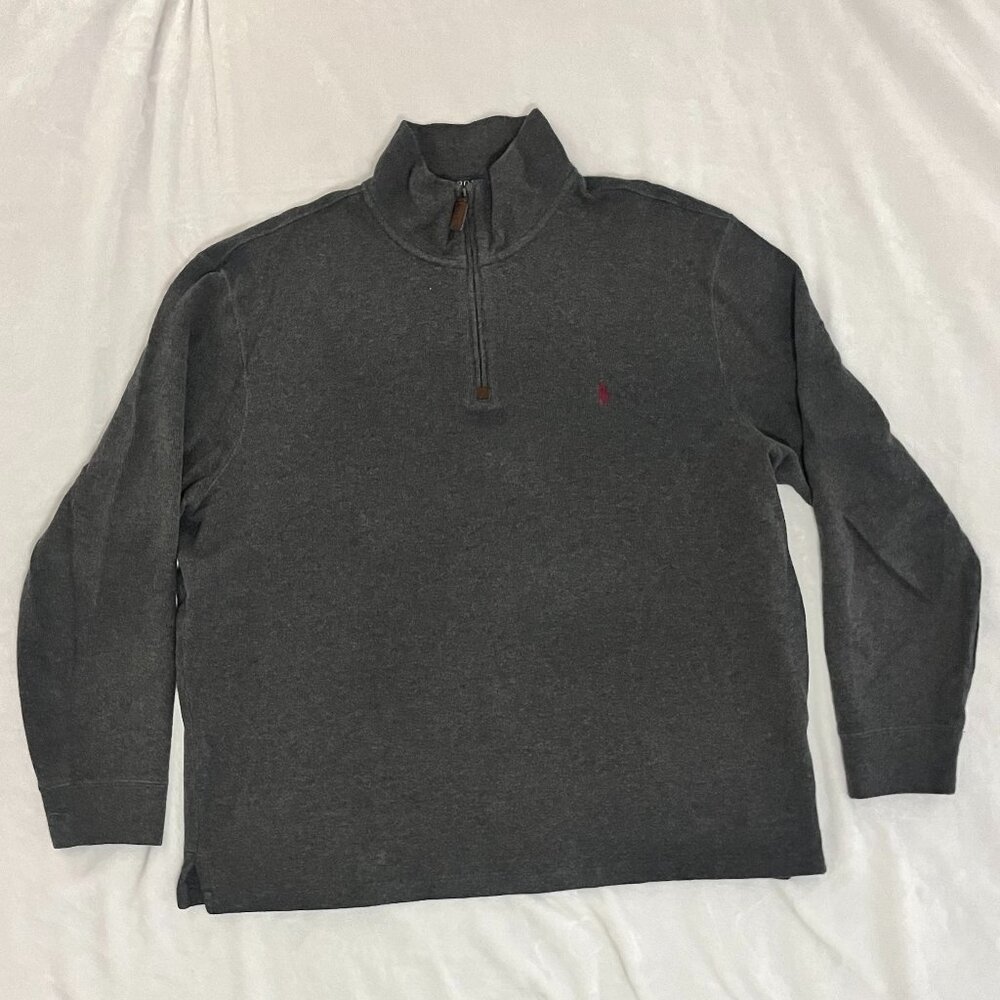 Polo Ralph Lauren Pullover Mock 1/4 Zip Neck Long Sleeve Sweater Shirt Sz: XL